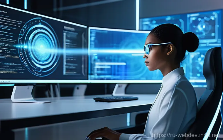 웹개발자 모바일 앱 개발 - **AI as a Developer's Co-creator**
A highly detailed, cinematic image of a focused software deve...