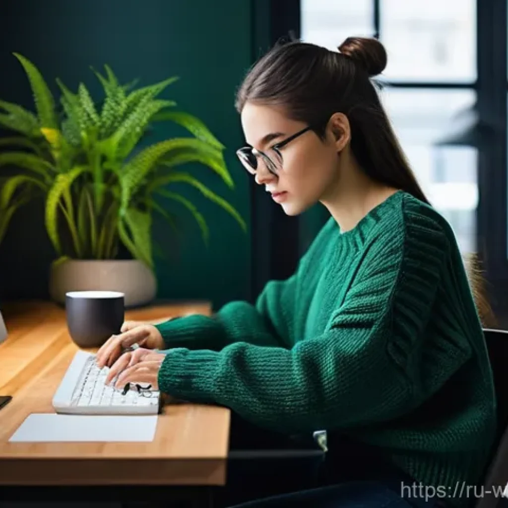 웹개발자 라이브러리 관리 - **Prompt 1: Focused Coder in a Modern Workspace**
A young woman in her early twenties, with a fo...